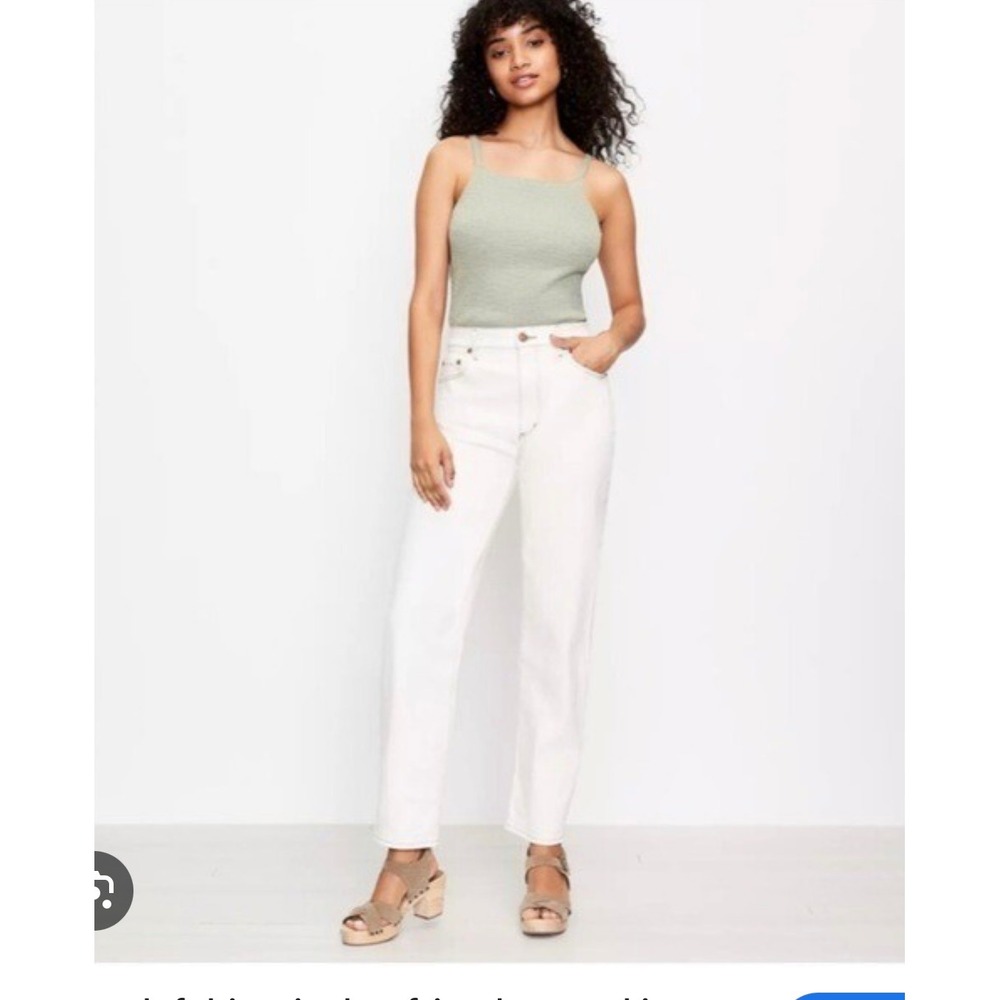 Ann Taylor LOFT Jeans size 6 High Waist Boyfriend‎ Natural Off White Denim ❤️❤️